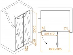 Душевая дверь RGW Stilvoll SV-004-Gr 110 353200411-110 профиль Серый стекло прозрачное