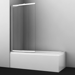 Шторка на ванну WasserKRAFT Main 80 41S02-80 WasserSchutz Fixed профиль Хром стекло прозрачное