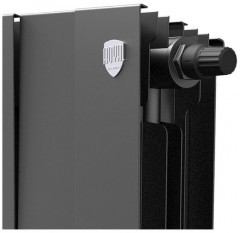 Биметаллический секционный радиатор отопления Royal Thermo PianoForte Noir Sable 200 / 20 секций нижнее правое подключение