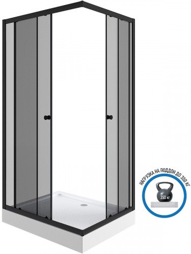 Душевой уголок Niagara Eco 110х80 NG-118-14QT профиль Черный стекло тонированное