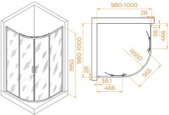 Душевой уголок RGW Passage PA-52 100x100 03085200-11 профиль Хром стекло прозрачное