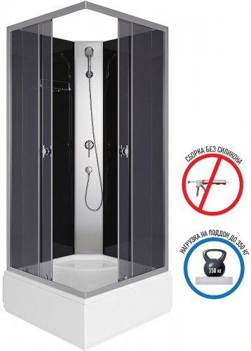 Душевая кабина Niagara Eco 90x90 E90/26Q/TN/BK без гидромассажа