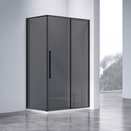 Душевой уголок Vincea Slim-N 140x80 VSR-4SN8014CGB профиль Черный стекло тонированное