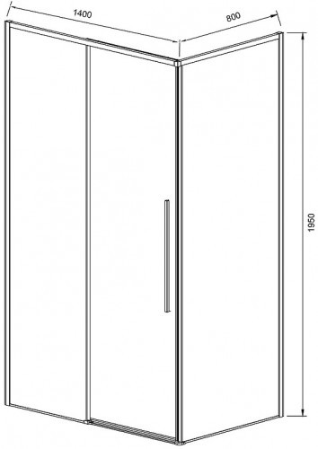 Душевой уголок Vincea Slim-N 140x80 VSR-4SN8014CGB профиль Черный стекло тонированное