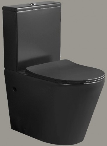 Унитаз компакт Ceruttispa Sella MB CT9865 Черный матовый с бачком и сиденьем Микролифт
