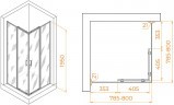 Душевой уголок RGW Passage PA-030B 80x80 3508103088-24 профиль Черный стекло матовое-сатинат