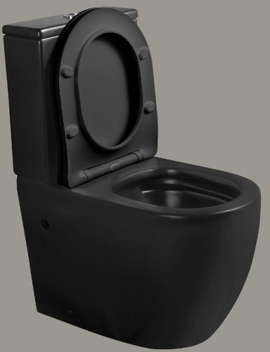 Унитаз компакт Ceruttispa Orlter MB CT9866 Черный матовый с бачком и сиденьем Микролифт