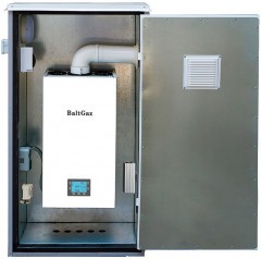 Настенный газовый двухконтурный котел отопления BaltGaz Turbo E 30 кВт с корпусом для наружного размещения