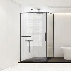 Душевой уголок Vincea Slim Soft 150x80 VSR-1SS8015CLGM профиль Воронная сталь стекло прозрачное
