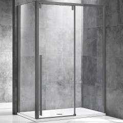 Душевой уголок Vincea Lugano 130x90 VSR-1L9013CLGM-1 профиль Вороненая сталь стекло прозрачное