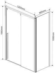 Душевой уголок Vincea Lugano 130x90 VSR-1L9013CLGM-1 профиль Вороненая сталь стекло прозрачное