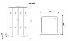 Душевая кабина Niagara Premium 90x90 NG-6001-01GQ с гидромассажем
