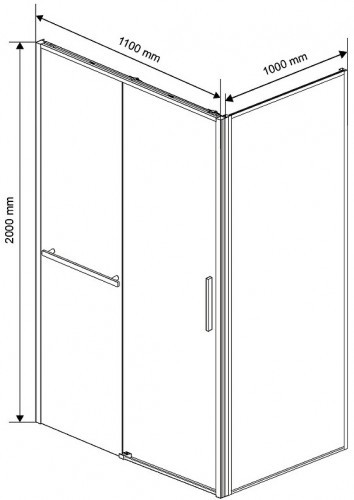 Душевой уголок Vincea Slim Soft 110x100 VSR-1SS1011CLGM профиль Вороненая сталь стекло прозрачное