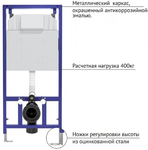 Инсталляция Berges Novum F2 040252 для унитаза с клавишей смыва Хром матовый